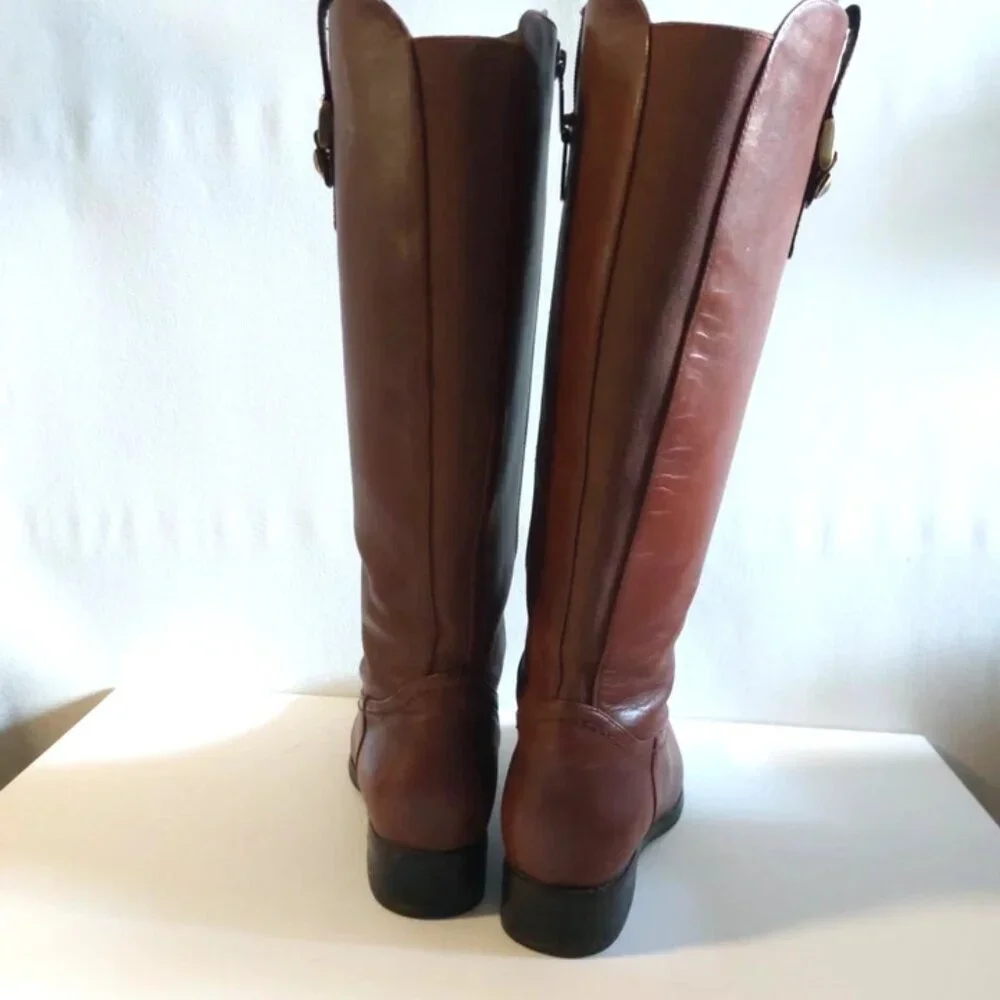 BLONDO Waterproof Wide Calf Brown Leather Riding Boots sz. 7.5 M - Picture 5 of 17